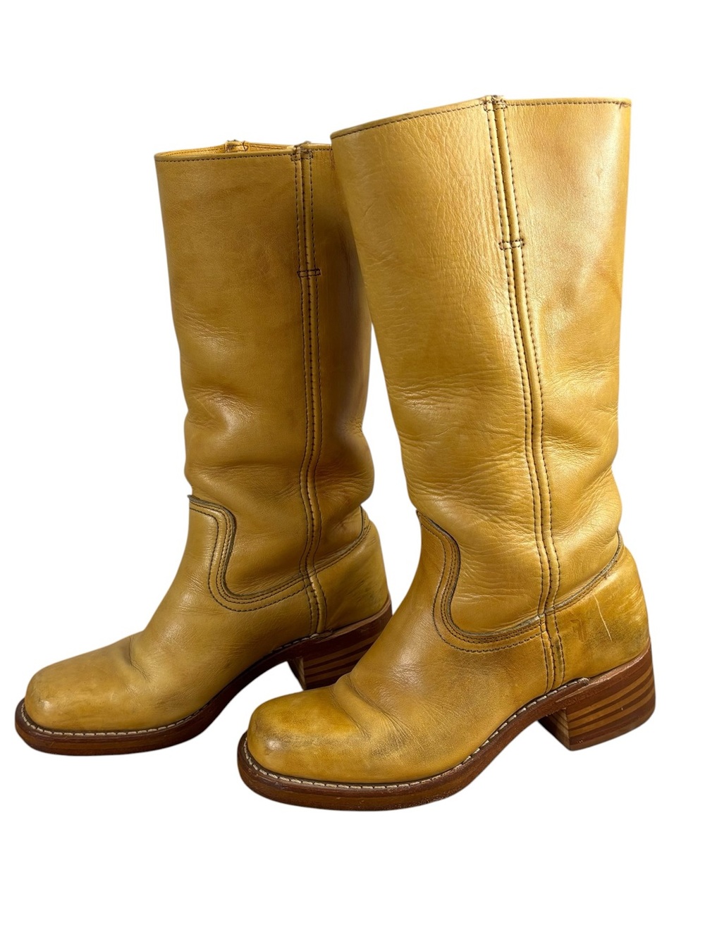Frye Campus 14L Leather Pull On Boots Banana Women’s Size 7 M